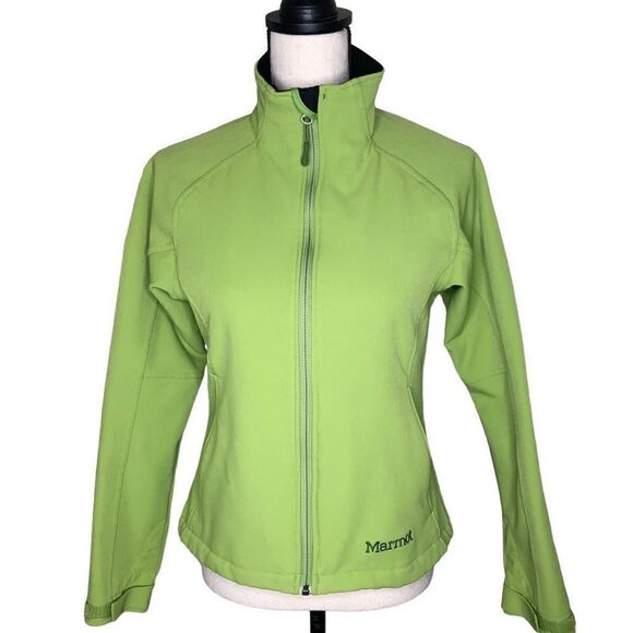 Marmot Lime Green High Neck Fleece Lined Gorpcore Jacket - Picture 1 of 16